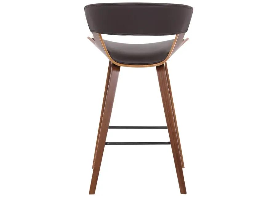 Jagger Modern 26" Wood and Faux Leather Counter Height Bar Stool