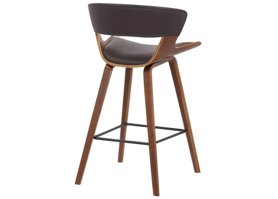 Jagger Modern 26" Wood and Faux Leather Counter Height Bar Stool