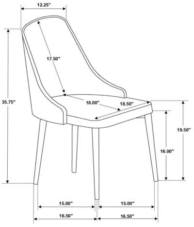 Gabrielle Upholstered Solid Back Dining Side Chair Grey and Black (Set of 2)