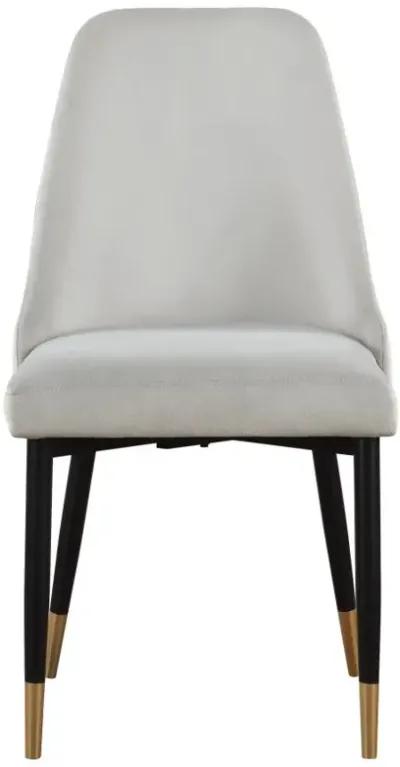 Gabrielle Upholstered Solid Back Dining Side Chair Grey and Black (Set of 2)