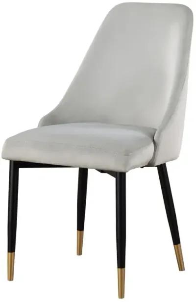 Gabrielle Upholstered Solid Back Dining Side Chair Grey and Black (Set of 2)