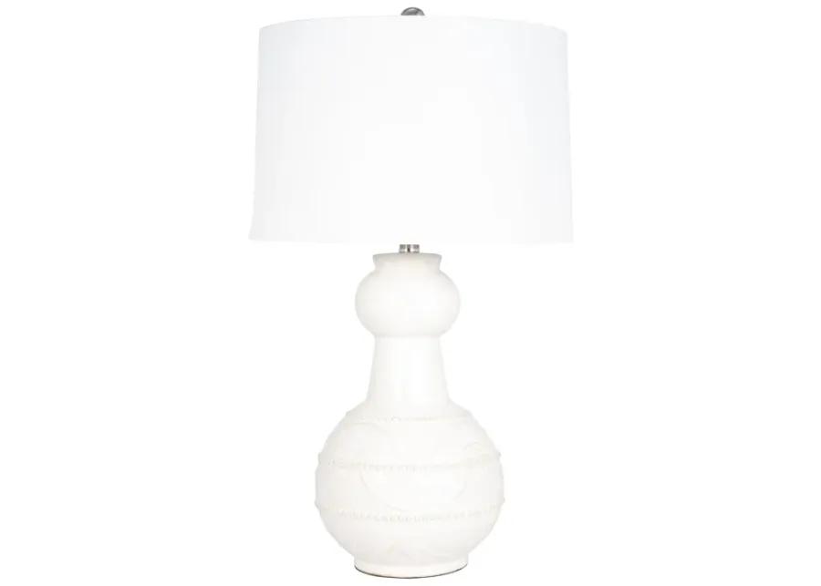 Ceramic 28" Bottle Table Lamp, White