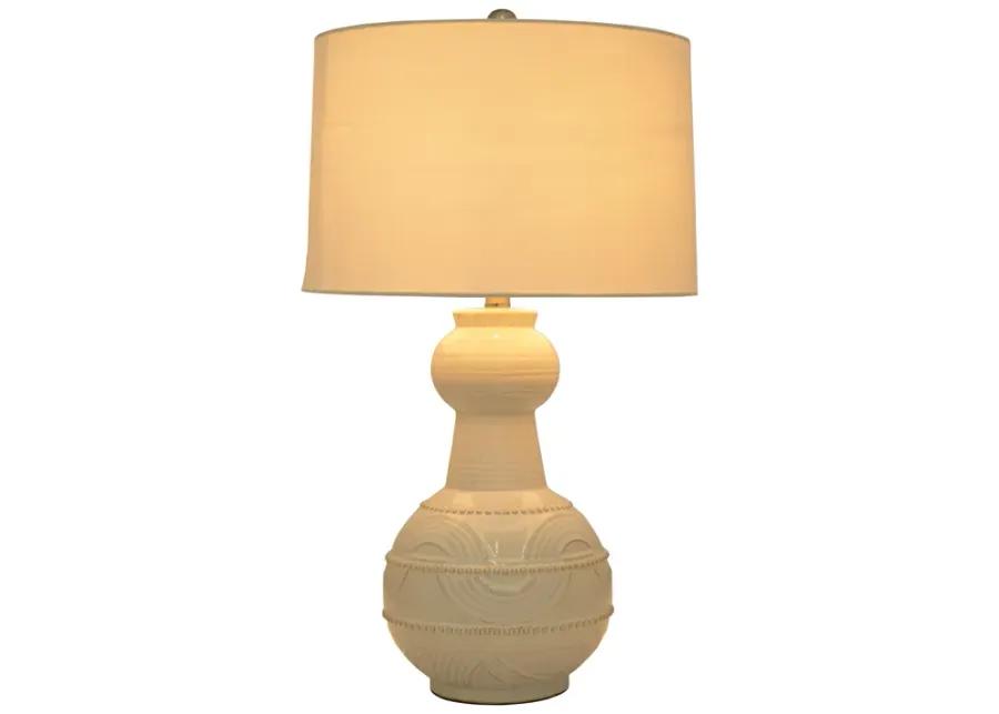 Ceramic 28" Bottle Table Lamp, White