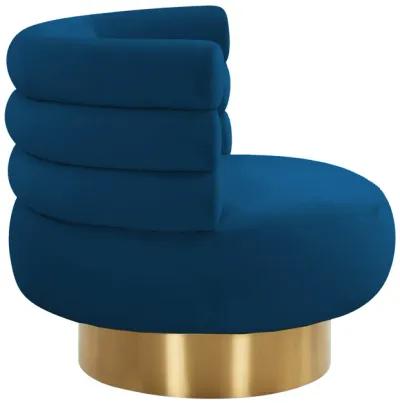 Naomi Navy Velvet Swivel Chair