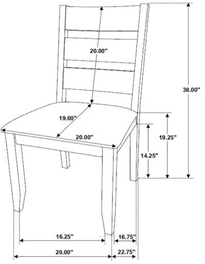 Alston Ladder Back Dining Side Chairs Knotty Nutmeg and Grey (Set of 2)