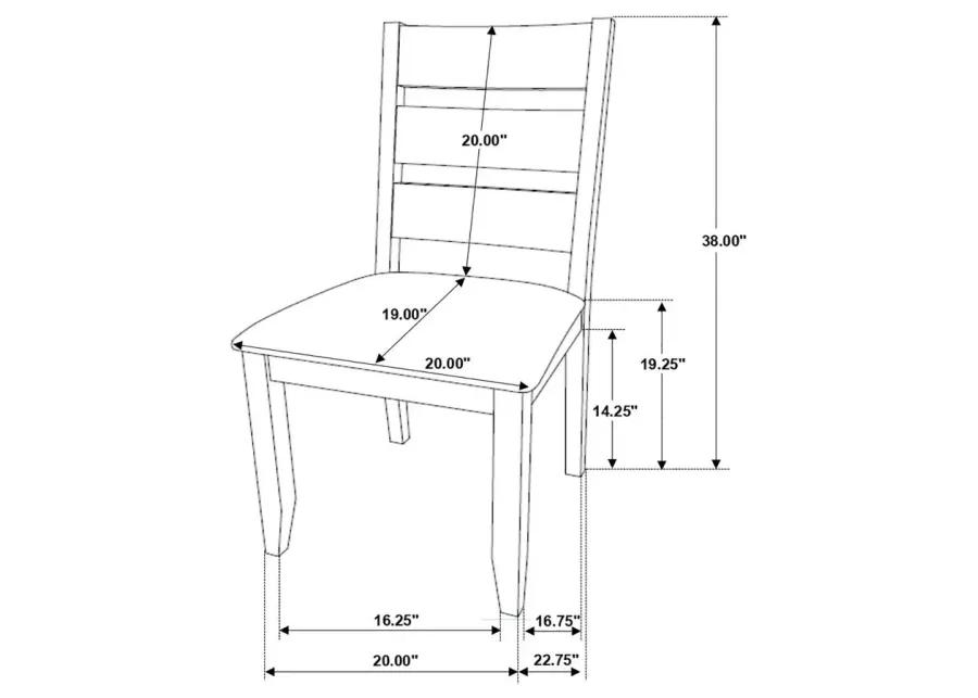 Alston Ladder Back Dining Side Chairs Knotty Nutmeg and Grey (Set of 2)