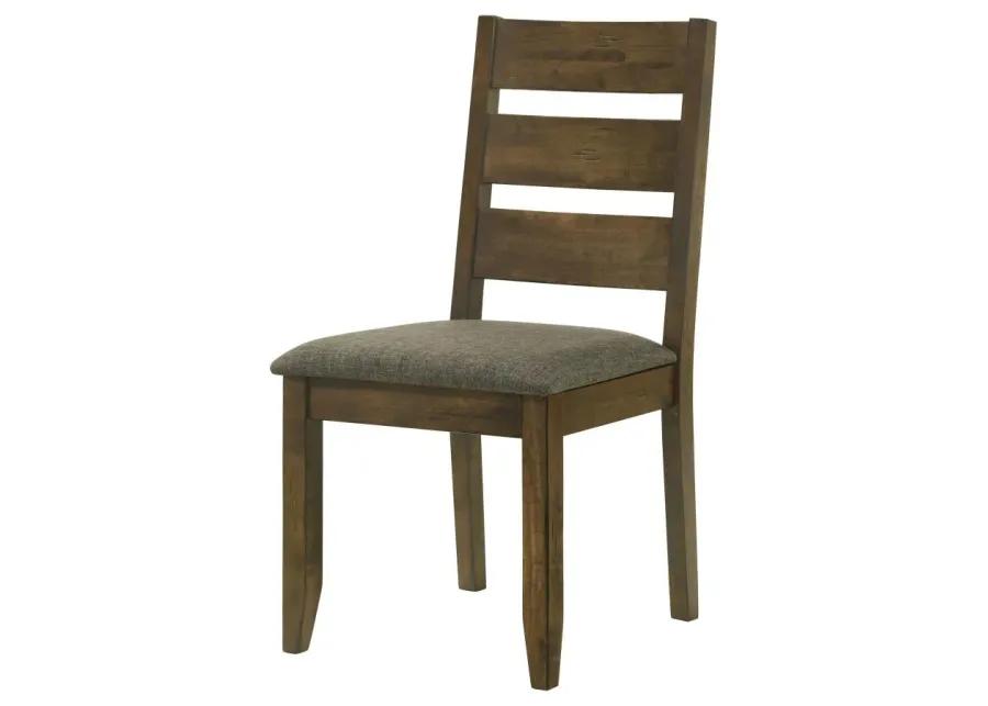 Alston Ladder Back Dining Side Chairs Knotty Nutmeg and Grey (Set of 2)