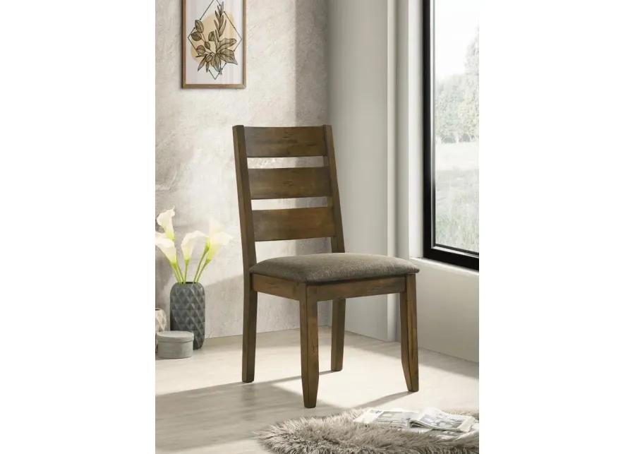 Alston Ladder Back Dining Side Chairs Knotty Nutmeg and Grey (Set of 2)