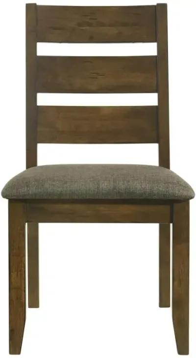 Alston Ladder Back Dining Side Chairs Knotty Nutmeg and Grey (Set of 2)