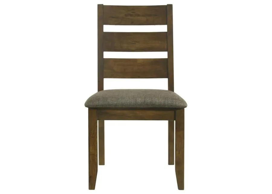 Alston Ladder Back Dining Side Chairs Knotty Nutmeg and Grey (Set of 2)