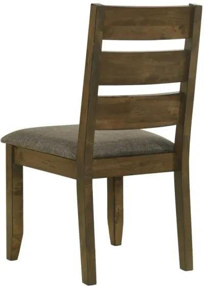 Alston Ladder Back Dining Side Chairs Knotty Nutmeg and Grey (Set of 2)