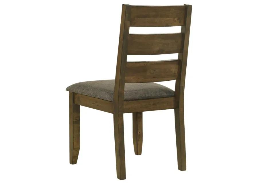 Alston Ladder Back Dining Side Chairs Knotty Nutmeg and Grey (Set of 2)