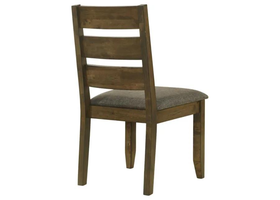 Alston Ladder Back Dining Side Chairs Knotty Nutmeg and Grey (Set of 2)