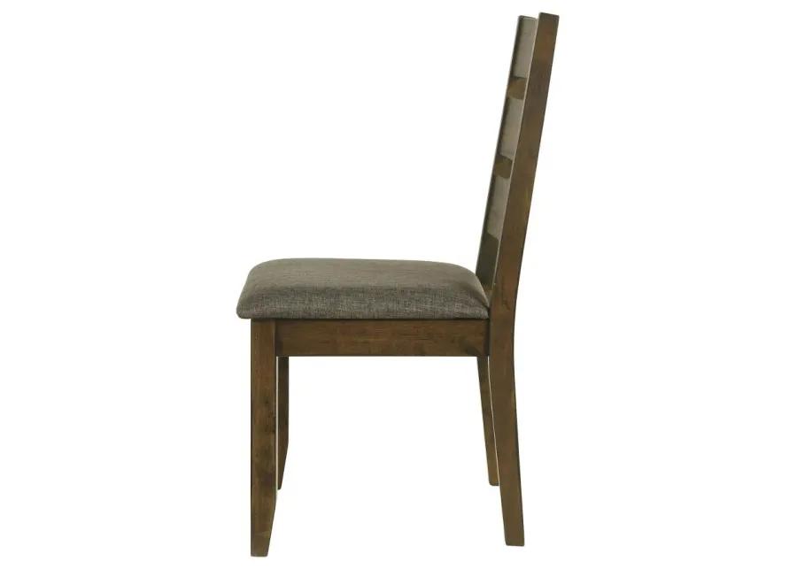 Alston Ladder Back Dining Side Chairs Knotty Nutmeg and Grey (Set of 2)