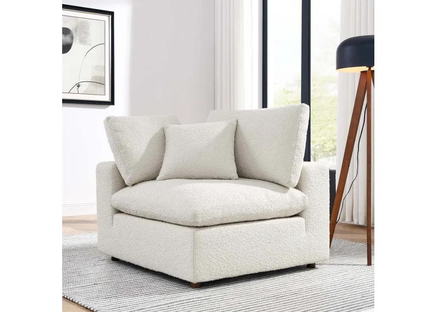 Commix Down Filled Overstuffed Boucle Fabric Corner Chair