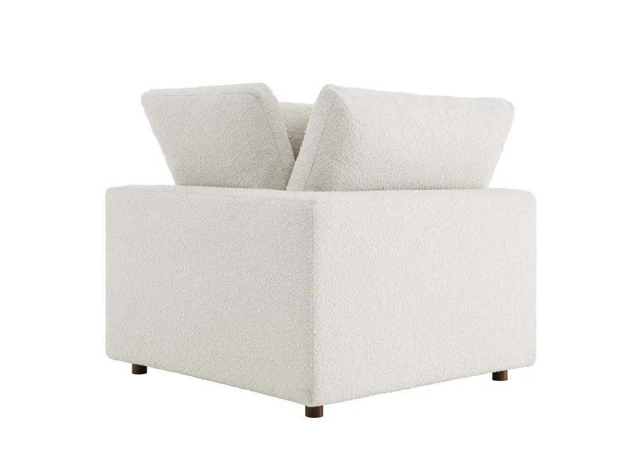 Commix Down Filled Overstuffed Boucle Fabric Corner Chair