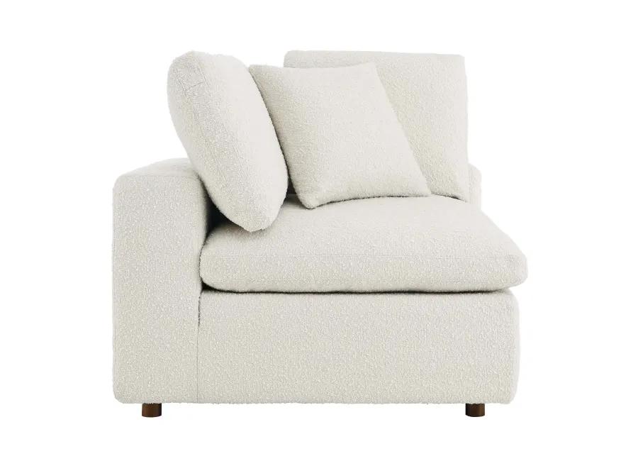 Commix Down Filled Overstuffed Boucle Fabric Corner Chair