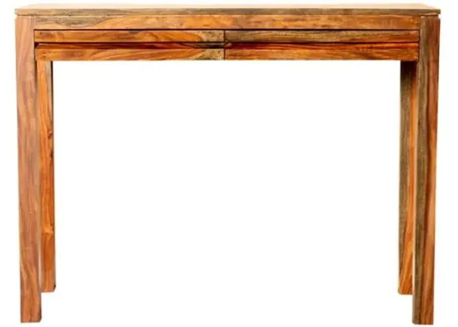 Jamesia Rectangular 2-drawer Console Table Warm Chestnut