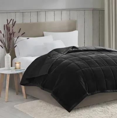 Madison Park Coleman Black Reversible HeiQ Smart Temperature Down Alternative Blanket