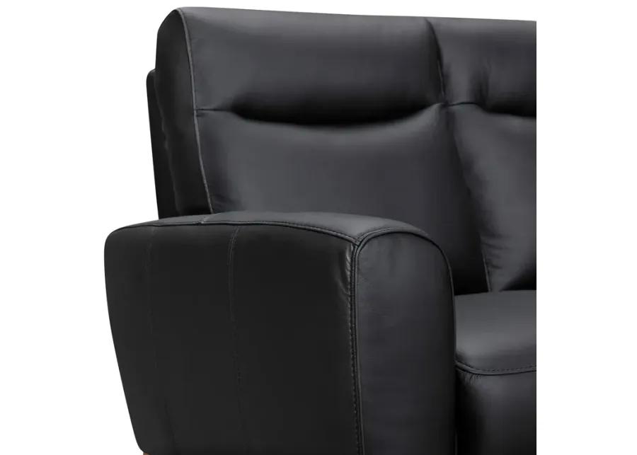 Greyson 83" Black Leather Sofa