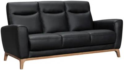 Greyson 83" Black Leather Sofa