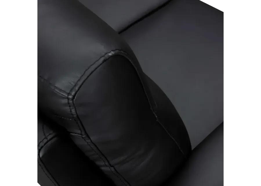 Greyson 83" Black Leather Sofa