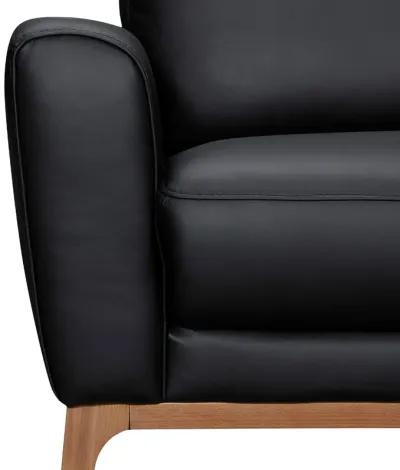 Greyson 83" Black Leather Sofa