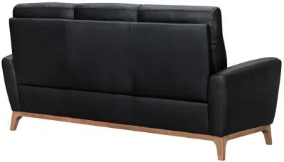 Greyson 83" Black Leather Sofa