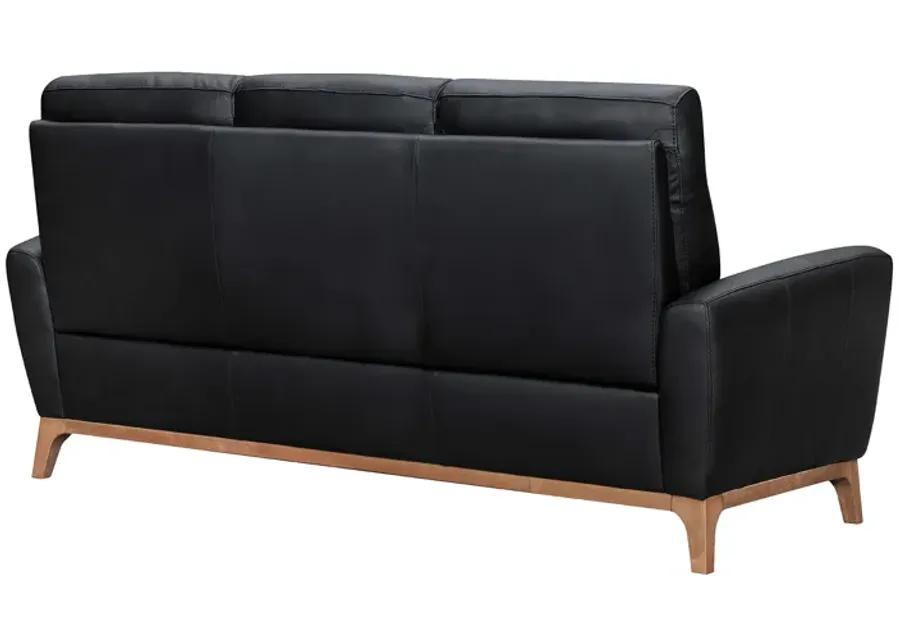 Greyson 83" Black Leather Sofa