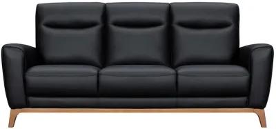 Greyson 83" Black Leather Sofa