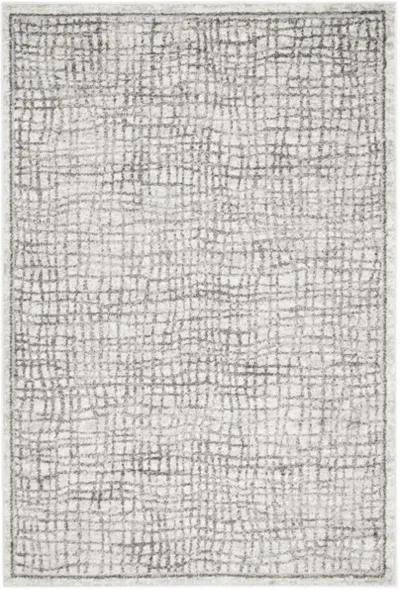 Adirondack Contemporary Silver / Ivory 2'-1" X 8' Powerloomed Rug