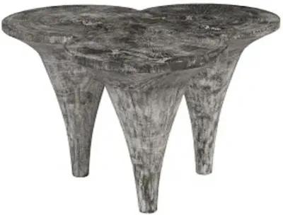 marley coffee table, chamcha wood, gray stone finish