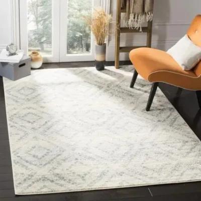 Adirondack Contemporary Ivory / Light Blue 2'-6" X 4' Powerloomed Rug