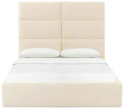 Eliana Cream Velvet Queen Bed