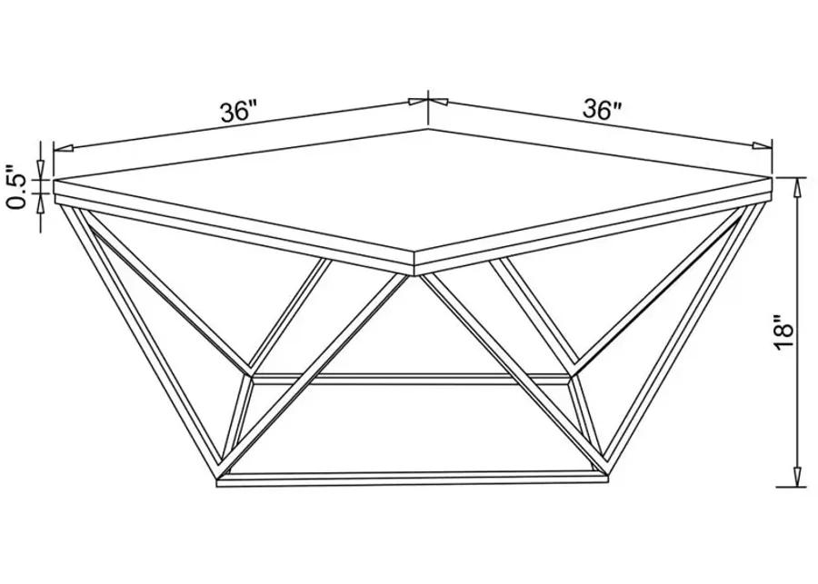 Meryl Square Coffee Table White and Gold