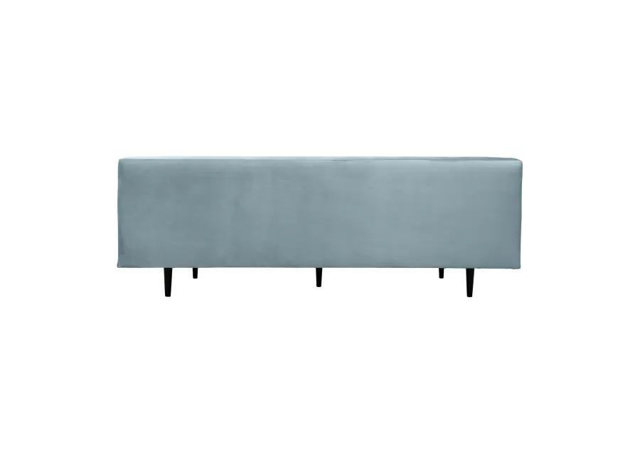 Annabelle 80" Bluestone Velvet Sofa with Black Wood Legs