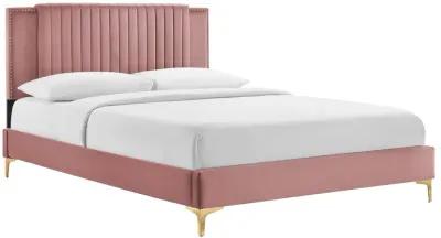 Zahra Channel Tufted Performance Velvet King Platform Bed