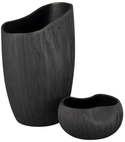 Scribing Vase  -  Black - Set of 2