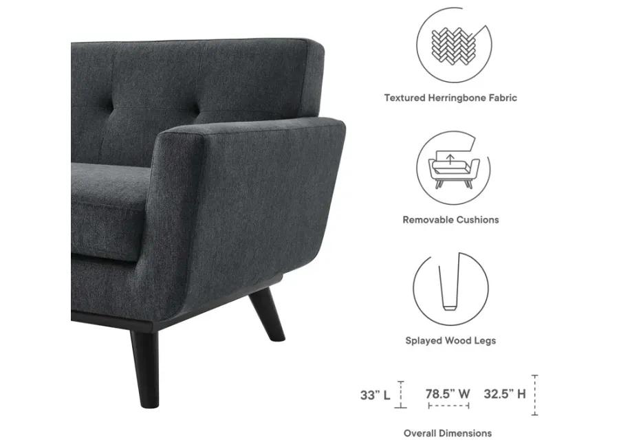 Engage Herringbone Fabric Loveseat