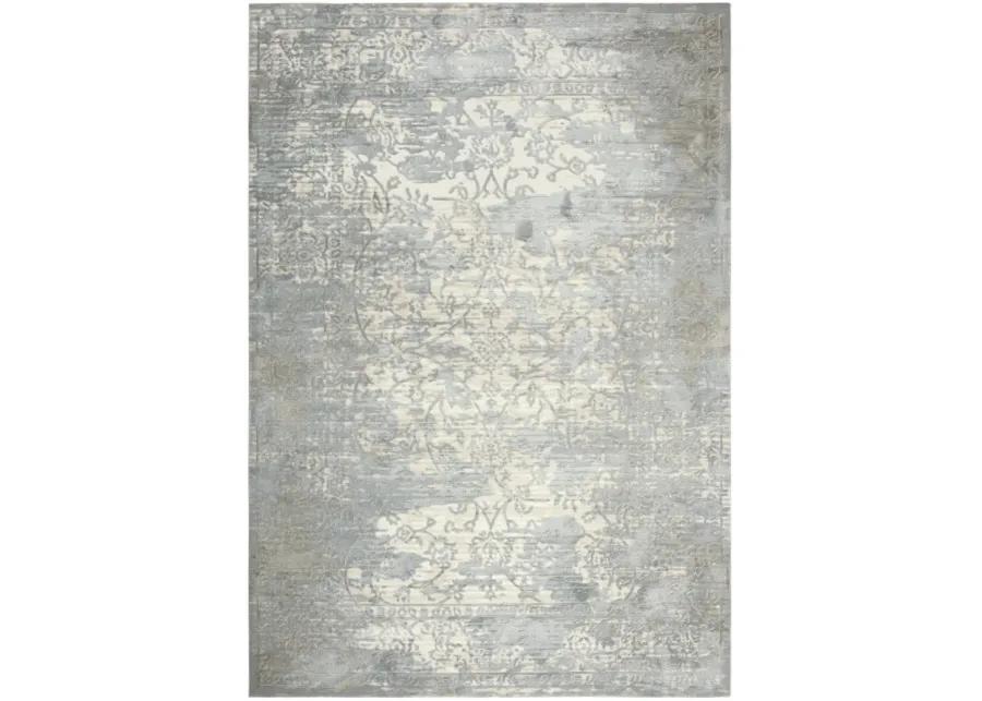 Chelsea Gray/Cream Vine/Scroll Polyester 3'11" x 5'6" Rectangle Rug