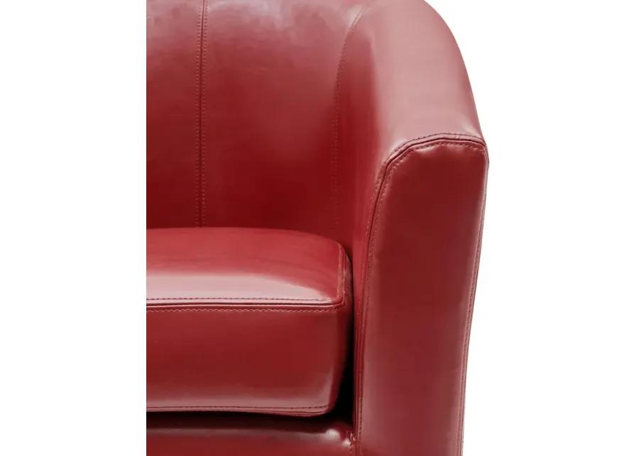 hayden swivel bonded leather accent arm chair, red