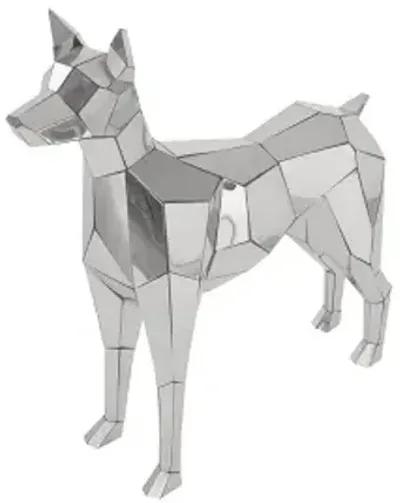 crazy cut dog, stainless steel, silver