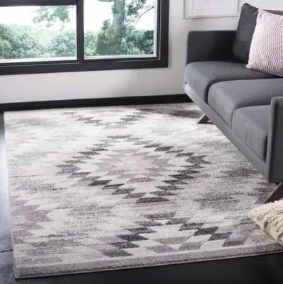 ADIRONDACK Contemporary Plum / Ivory 6' X 9' Powerloomed Rug