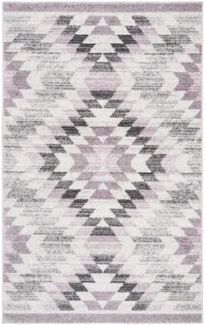 ADIRONDACK Contemporary Plum / Ivory 6' X 9' Powerloomed Rug