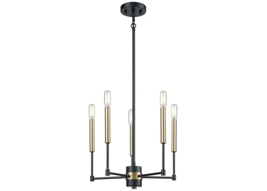 Livingston 17" Wide 5-Light Chandelier - Matte Black