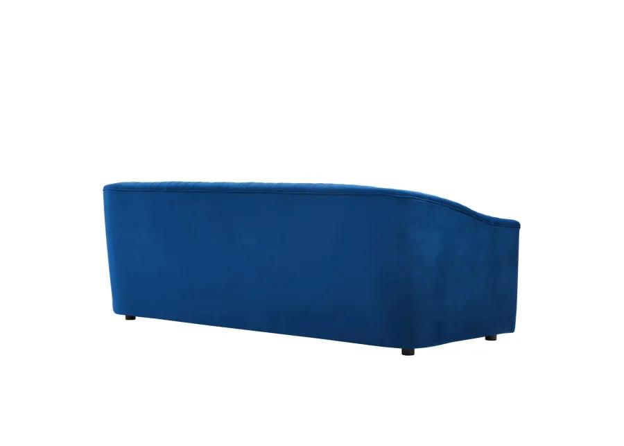 Announce Performance Velvet Channel Tufted Sofa