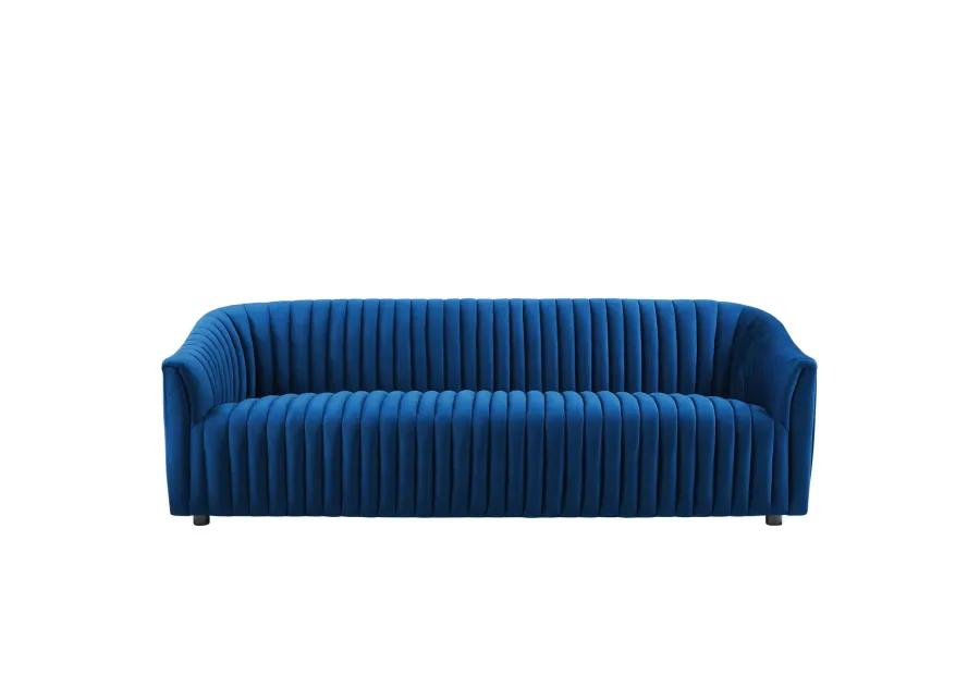 Announce Performance Velvet Channel Tufted Sofa