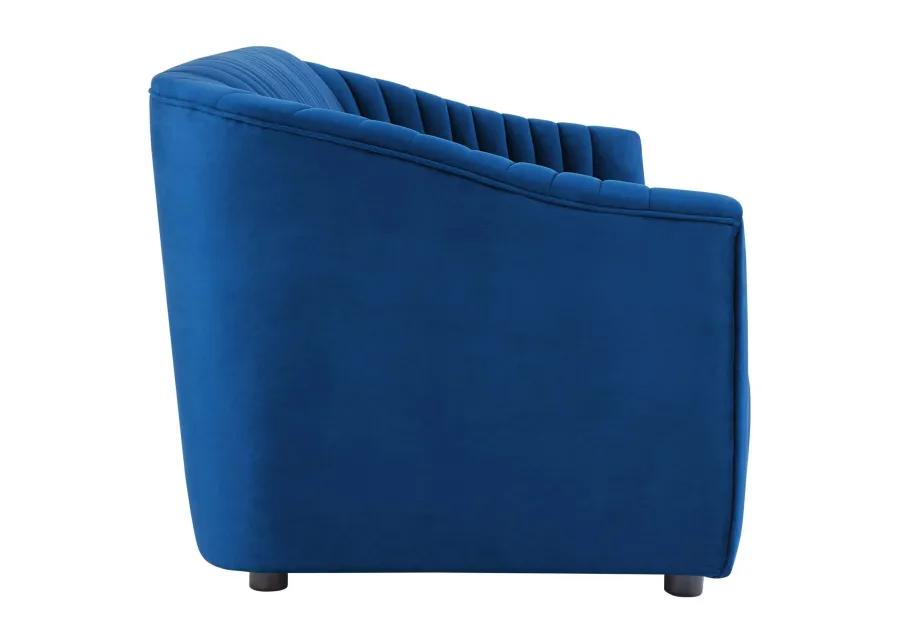 Announce Performance Velvet Channel Tufted Sofa