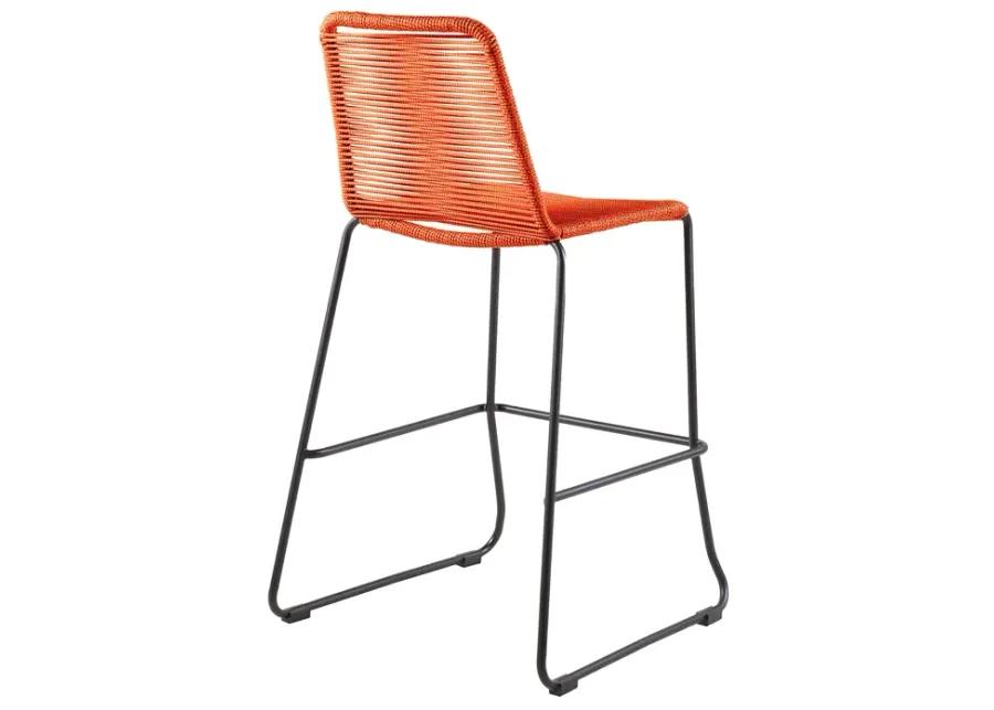 Shasta Metal and Rope Outdoor Stackable Bar Stool - Set Of 2