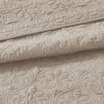 Madison Park Quebec Khaki Reversible Bedspread Set